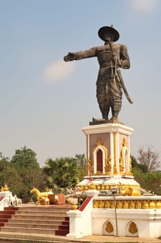 The majestic statue of King Chao Anouvong in Vientiane, Laos 2023