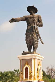 The statue of King Chao Anouvong in Vientiane, Laos 2023