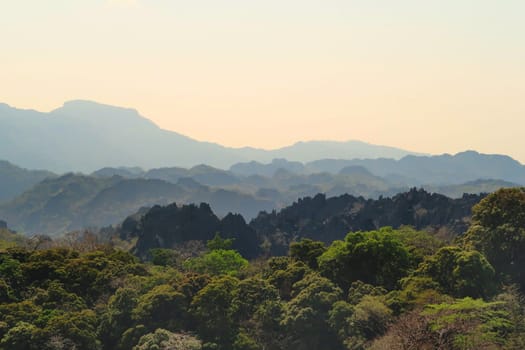 Picturesque view from the Limestone Forest Viewpoint on the Thakhek Motobrike Loop, Laos 2023