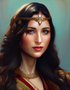 portrait of pretty young woman, AI generated image