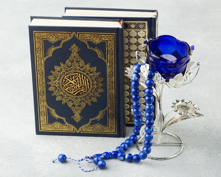 close up islamic new year concept with quran book. High resolution photo
