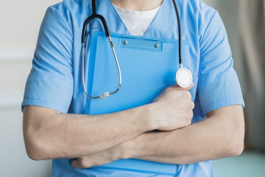 close up nurse holding clipboard. High resolution photo