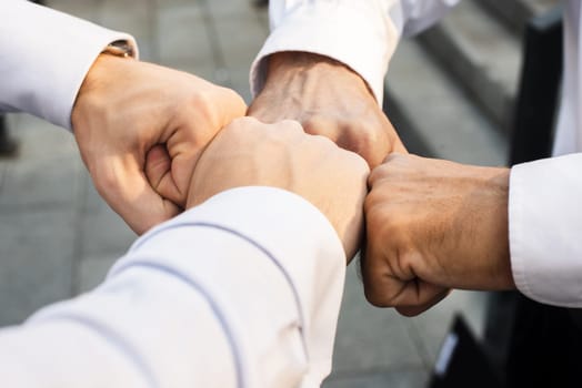 businessmen fist bump close up. High resolution photo