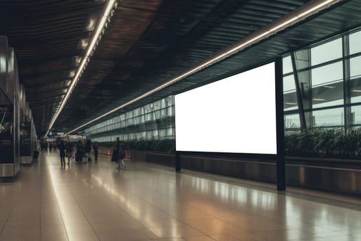mockup Empty white billboard. poster for advertising, 3D rendering. Marketing communication concept for promoting or selling an idea and a product. Generative AI