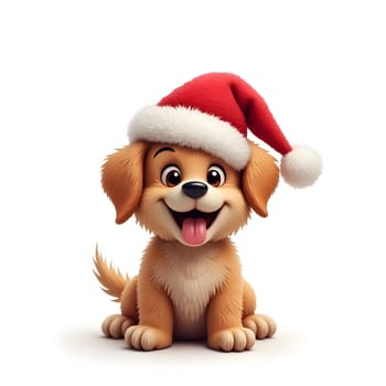 Happy dog with Santa hat
