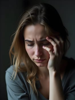 Portrait of sad woman in depression