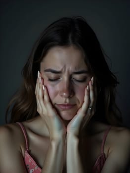 Portrait of sad woman in depression