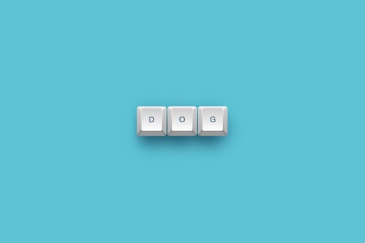 dog text on a 3d keyboard button with shadow, 3d Illustration