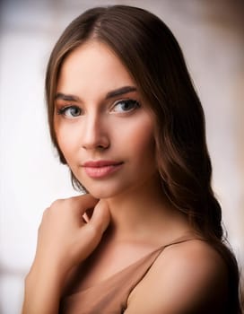 pretty young woman portrait, AI generated image