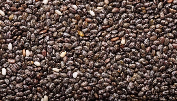 chia seeds flat top view, AI generated image