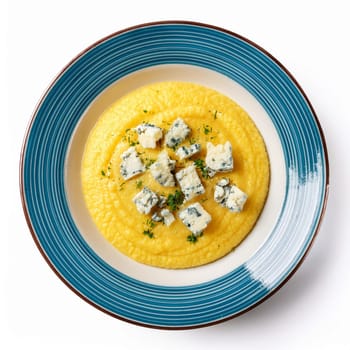 polenta with gorgonzola cheese northern italian food, AI generated image