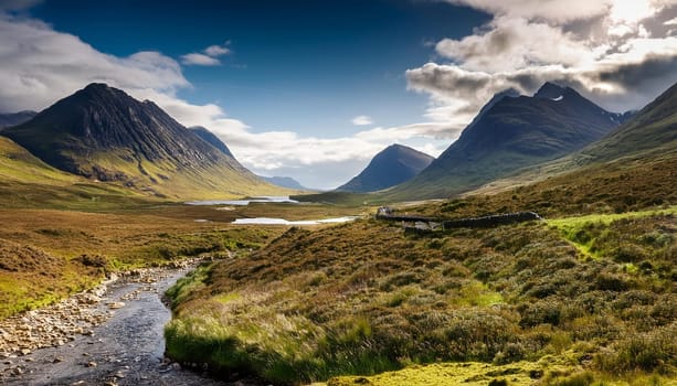scottish highlands natural landscape, AI generated image