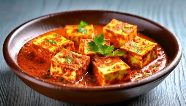 paneer tikka masala indian curry food, AI generated image
