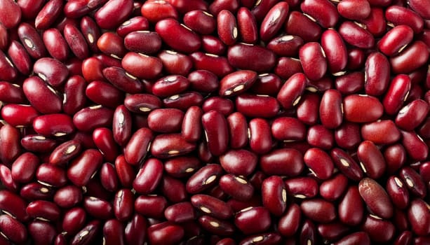 azuki beans top flat view, AI generated image