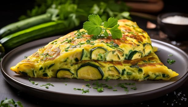 zucchini omelette vegetarian food, AI generated image