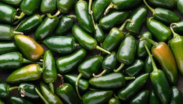 jalapenos peppers vegetables flat view, AI generated image