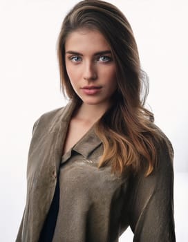 regular girl next door understated beauty, AI generated image