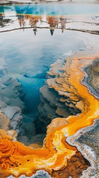 Colorful hot springs bubbling with geothermal energy