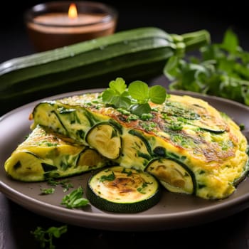 zucchini omelette vegetarian food, AI generated image