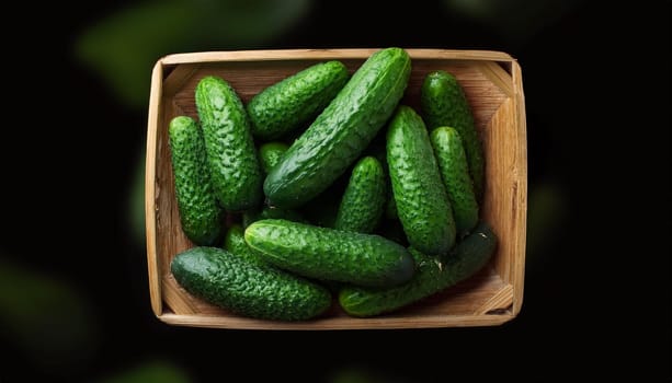 cucumbers vegetables flat view, AI generated image