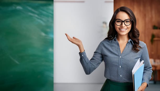 gorgeous young woman teacher, AI generated image