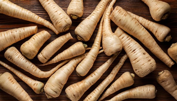 parsnips vegetables flat view, AI generated image