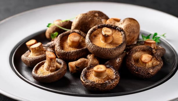 fried chinese shiitake mushrooms, AI generated image
