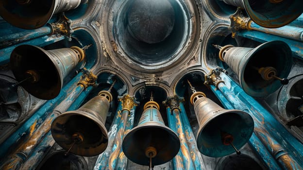Layout of church bells ringing in a circular motion