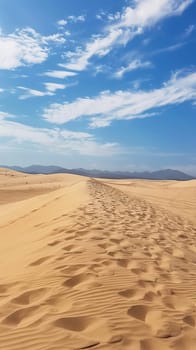 Majestic sand dunes stretching to the distant horizon