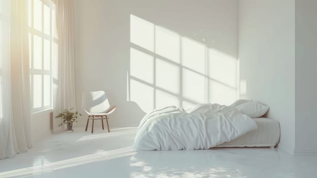Minimalist bedroom promoting relaxation and calm