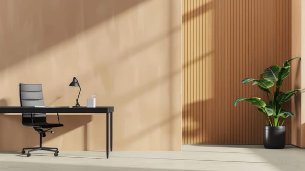Minimalist office interior with room