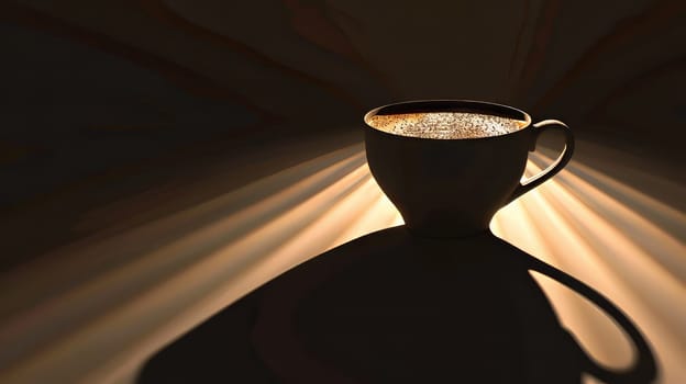 Shadows and light a silhouette portrayal of a comforting cup of coffee