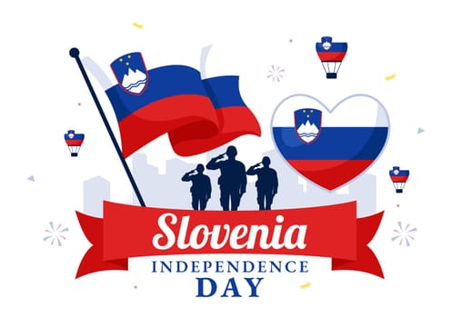 Slovenia Independence Day Vector Illustration Celebrating 26 December with a Waving Flag Design in a Flat Style Background National Unity Holiday