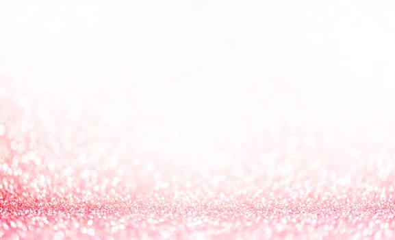 Light pink bokeh background. Pastel blur glitter abstract wallpaper. Girly and classy design element for wedding celebration.