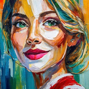Pop Art Portrait Of A Beautiful Female Face - Generative Art