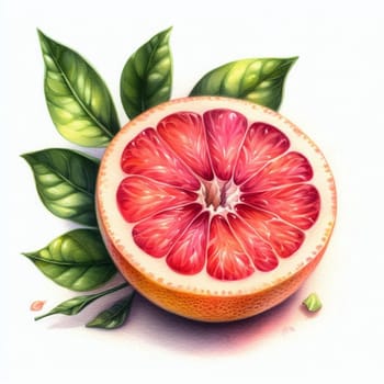 pink grapefruit isolated on white background
