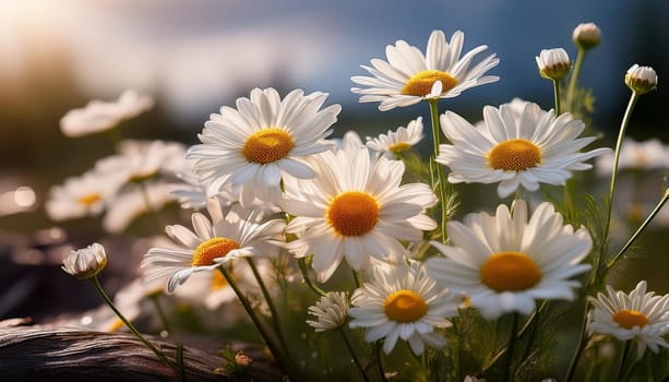 chamomile flowers of Chamaemelum, AI generated image