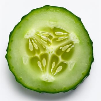 sliced cucumbers vegan food over white, AI generated image