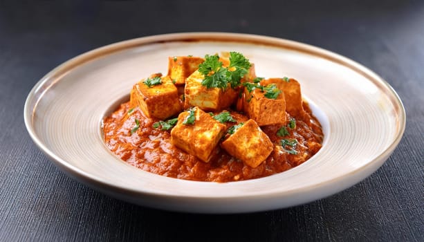 paneer tikka masala indian curry food, AI generated image