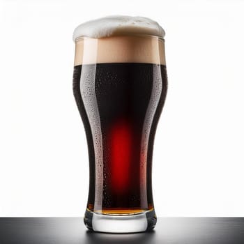 pint of beer over a white background, AI generated image