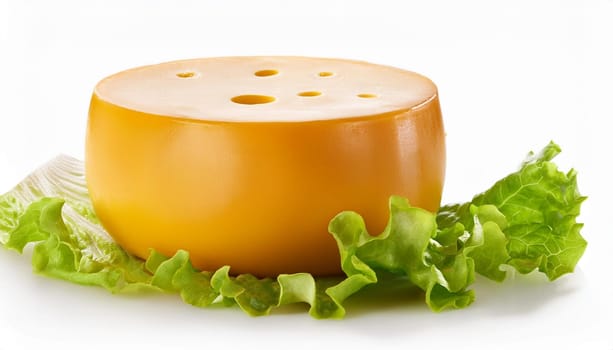 cheese with lettuce leaf, AI generated image
