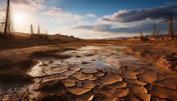 empty wasteland landscape scene, AI generated image