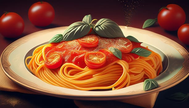 spaghetti al pomodoro pasta, AI generated image
