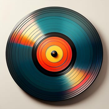 vinyl record illustration flat view, AI generated image