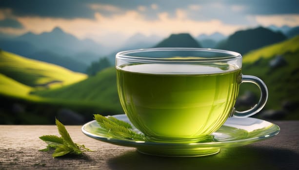 cup of green tea, AI generated image