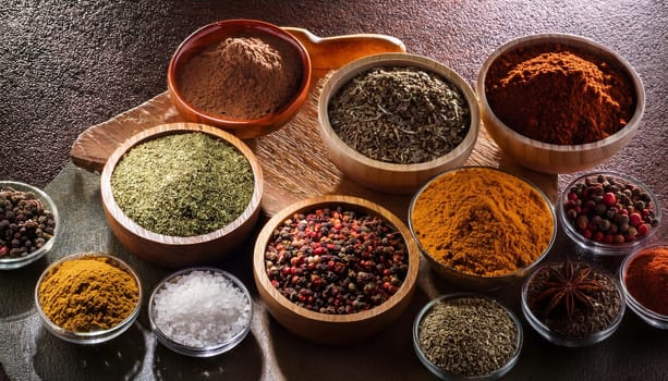 hot spices and grounds, AI generated image