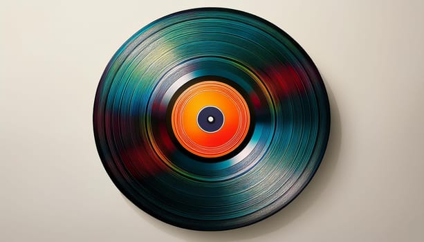 vinyl record illustration flat view, AI generated image