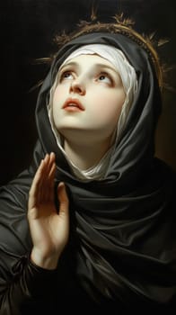 Portrait of Saint Magdalene. AI generative.