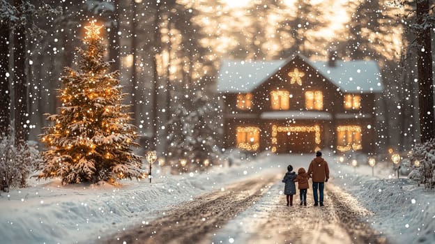 A softly blurred Christmas scene capturing the warm glow of candlelight in a cozy home setting, evoking a sense of family and festive warmth. Soft decorations and ambient light create a heartwarming, inviting background perfect for celebrating the holiday season.