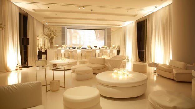 Clean and contemporary party setting with minimalist touches